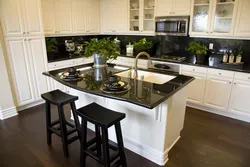 Modern kitchens with black countertops photo