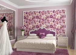 Bedroom Design Flower Wallpaper