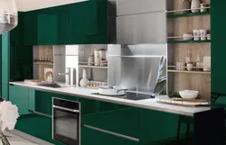 Emerald Colored Kitchen In The Interior