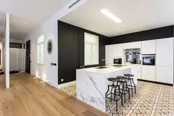 Floor design kitchen combined with living room