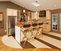 Floor design kitchen combined with living room