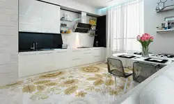 Floor design kitchen combined with living room