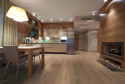 Floor design kitchen combined with living room