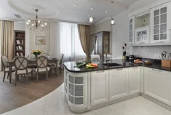 Floor design kitchen combined with living room