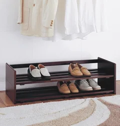 DIY shoe rack in the hallway photo