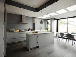 Gray laminate in the kitchen interior