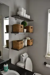 DIY bathroom shelves photo