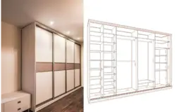 Wardrobe in the hallway narrow corridor photo depth 40 cm