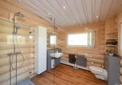 Photo of a bathroom in a timber house