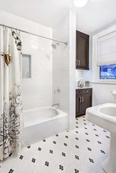 White Bathroom Design With Flowers