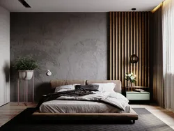 Modern bedroom made of wood photo