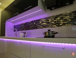 LED strip as lighting in the kitchen photo