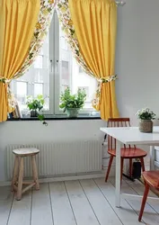 Curtains For The Kitchen In A Modern Style, Short To The Window Sill Design