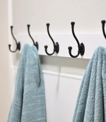 Towel racks in the bathroom photo