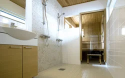 Пәтерде сауна дизайны бар ванна