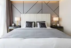 Дызайн інтэр'еру падгалоўя ложкаў у спальні
