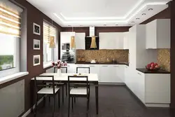 Kitchen design in a modern style in light colors photo wallpaper