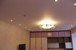 Натяжные потолки фото для зала в квартире одноуровневые матовые