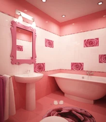 Интерьер Ванны С Розовой Плиткой