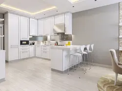 Kitchen interior with light floor