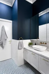 Gray And Blue In The Bathroom Interior