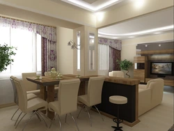 Kitchen living room with 3 windows design