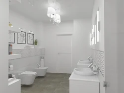 Интерьер ванной и туалета в светлых тонах