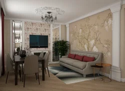How to wallpaper a living room with different wallpapers photo