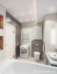 Design of a combined bathroom with a bathtub in a panel house