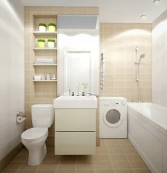 Design of a combined bathroom with a bathtub in a panel house