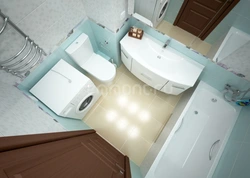 Design of a combined bathroom with a bathtub in a panel house