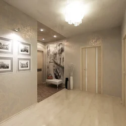 Design of walls made of decorative plaster in the hallway photo