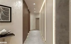 Koridor fotosuratida dekorativ gipsdan qilingan devorlarning dizayni