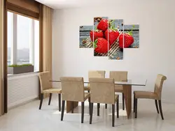 Painting in the kitchen and dining table photo