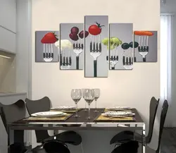 Painting in the kitchen and dining table photo