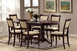 Kitchen design with brown table and chairs