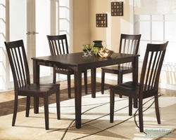 Kitchen Design With Brown Table And Chairs