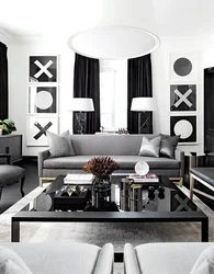 Modern black and white living room design
