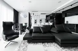 Modern black and white living room design