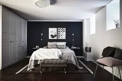 Интерьер в спальне если обои черно белые