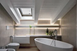 Low ceiling in bathroom design