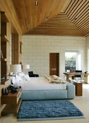 Photos of wooden ceilings in apartments