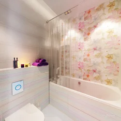 Design and interior with flowers in the bathroom