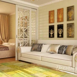 Living room bedroom design 19 sq.m.