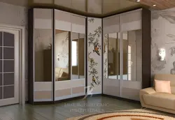 Corner wardrobe for living room design