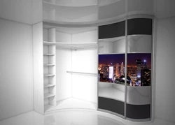 Corner wardrobe for living room design