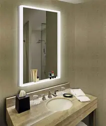 Bathroom Mirror With Lighting In The Bathroom Interior