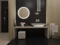 Bathroom Mirror With Lighting In The Bathroom Interior