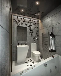 Black gray bathroom interior