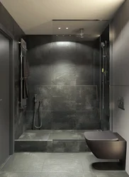 Black gray bathroom interior